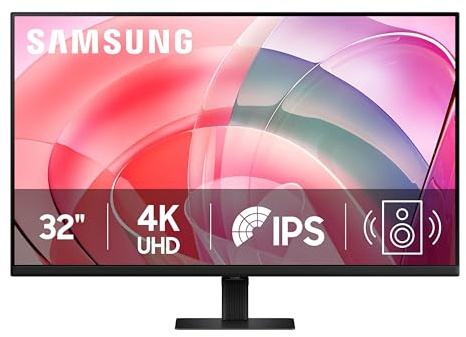 Samsung 32 ViewFinity S7 (S70D) 4K UHD IPS HDR10 High Resolution Monitor with Speakers, DP Port, TUV-Certified, 2025, LS32D708EBNXGO