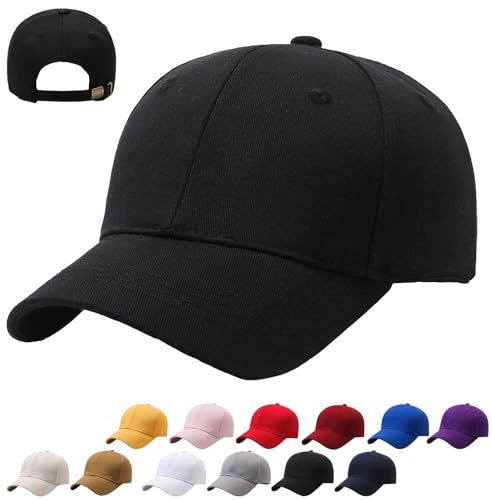 CWENDANER Unisex Baseballkappe, 100% Baumwolle, Baseballkappe Sonnenschutz Cap, Einheitsgröße, Sonnenmütze, Verstellbar Schildmütze Für Sport Reisen Drauße, Einfarbig