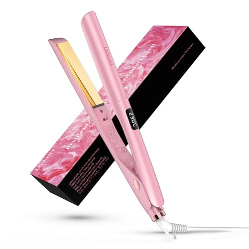 Dekuri Planchas del Pelo 2 en 1 alisadora y rizadora, placas de titanio lisas, alisadora de calentamiento rápido en 30s, pantalla LCD 120-230℃, Plancha Pelo iónica para mujer(Rosa)