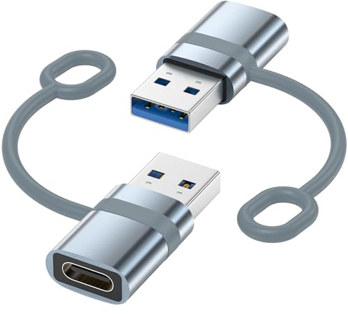Adapter USB C auf USB, USB auf USB C Adapter 2Stück, Typ C Buchse zu USB A Stecker Ladegerät Netzteil Adapter für iPhone 17/16/15 Serie, iPad 10 Mini 7 Air 6, Apple Watch 8 9 10 11,Samsung S25, Laptop