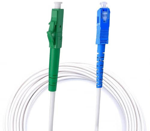 synfarin 30m LC/APC zu SC/UPC Singlemode Glasfaserkabel 3,0 mm - OS2 Simplex, LSZH,Weiß,Niedrige Dämpfung,FTTH Anschlusskabel für FIRTZ!BOX,30 Meter