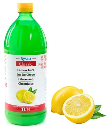 Sysco Classic Lemon Juice 1L – Ready to Use Lemon Juice from Concentrate | Ideal for Cooking, Baking, Drinks & Catering