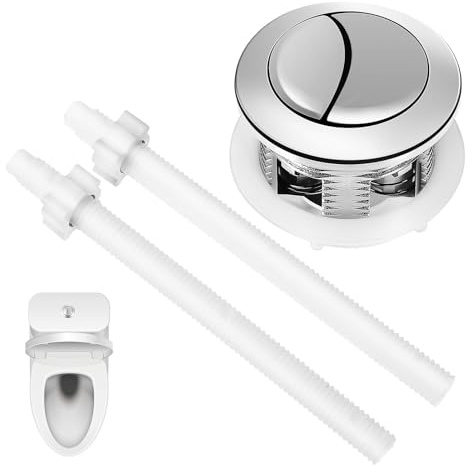 WATIIFUFU Runder Doppel Druckknopf für Toilettenspülung Verstellbar Rostfreies Material Glatte Oberfläche Ersatzteil für Wc Spülkasten Zufällige Farbe