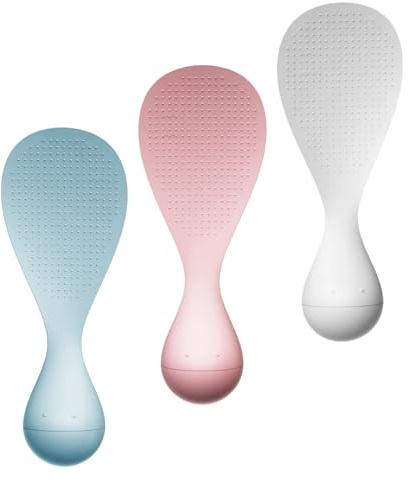SUPVOX Espátulas para Arroz 3 Piezas Soporte, Antiadherentes y Resistentes al Calor, Cuchara para Servir Arroz para Olla Arrocera, Utensilios de Cocina,