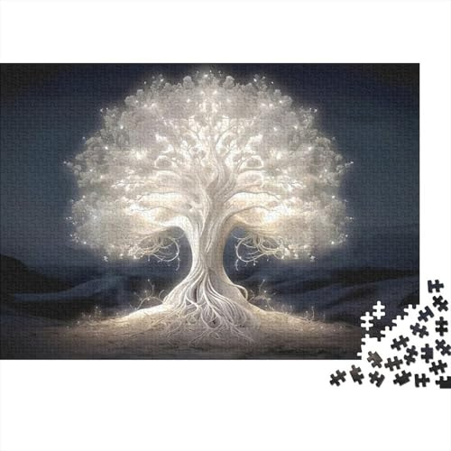 Arbre de Vie Lumineux Puzzle 1000 Pièces Papier pour Adultes Scène Nocturne Fantaisie Relaxation Décoration Usage en Famille 70x50cm/1000pcs