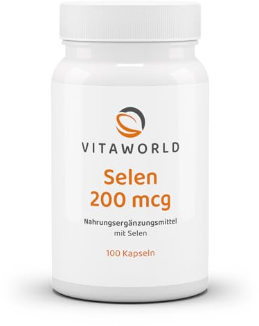 vitaworld Selen 200mcg, 200 µg Selen pro Kapsel, Vegan,100 Kapseln