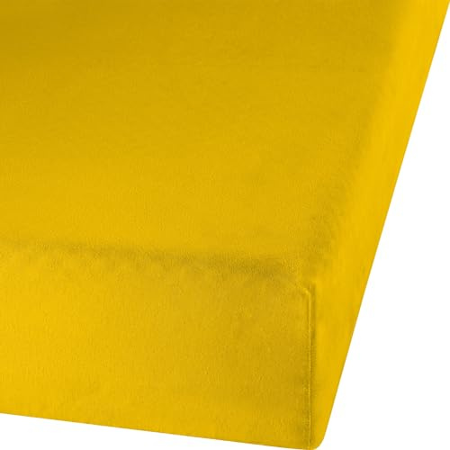 Erwin Müller Spannbettlaken, Spannbetttuch Erlangen Feinbiber Gold Größe 140x200 cm - 150x200 cm - warm und kuschelig, bügelfrei, mit Rundumgummi