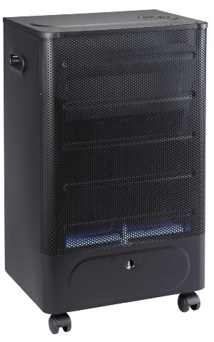 Favex 8591600 Praha Blue Flame Riscaldamento supplementare a Gas con Fiamma, Colore: Nero/Blu, Dimensioni: 40 x 29 x 70 cm
