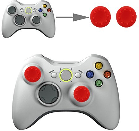 Wortek Lot de capuchons en silicone pour manette Sony PS4, PS4 Pro, PS3, PS2, Xbox One, Xbox One X, Xbox 360, Nintendo Switch, Nintendo Wii U Rouge