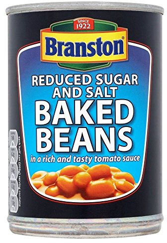 Branston Baked Beans in Tomato Sauce, Reduced Sugar & Salt (410g) - Pack of 2