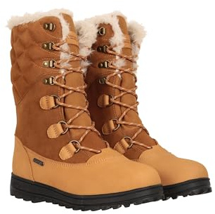 Mountain Warehouse Vostock Womens Snow Boots - Waterproof, Sturdy Grip, Leather, Textile Upper, Thermal, High Traction - Great For Walking In Cold Winter Temperatures Brown 4