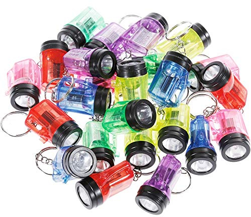 GOLDGE 24 mini linterna LED llavero, linterna portátil a batería multiusos regalo de fiesta cumpleaños para niños gadget de 6 colores