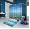 Daesar Badematte Toilette 40x60 Gelb Blumen am Meer 90x180 cm Badvorhang Vintage, Badematten 2Teilig
