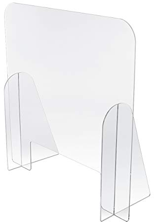 Spuckschutz aus Acrylglas Virenschutz, Hustenschutz, Thekenaufsatz - Breite 50 cm, Höhe 75 cm mit Durchreiche