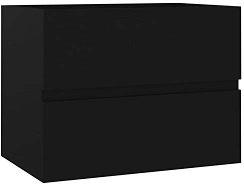 Tidyard Waschbeckenunterschrank Badezimmerschrank Badschrank Badezimmer Organizer Badezimmerregal Waschtischunterschrank Badezimmermöbel Schwarz 60x38,5x45 cm Spanplatte