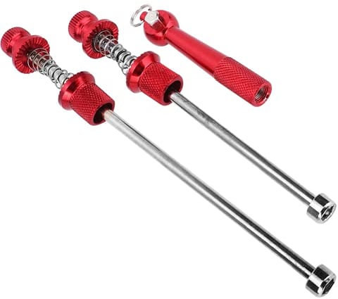 Entatial Quick Release Bike Skewers, Ultra-Light Hub Aluminum Alloy Quick Release Lever, Portable Locking Security Anti-Theft Skewers for Road Bike, Mountain Bike, Folding Bike(Red)