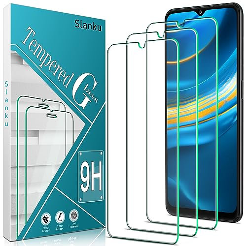 Slanku 3 Piezas, Protector Pantalla para Samsung Galaxy A12 Cristal templado Antiarañazos, 9H Dureza, Antihuellas, 0.33 mm Ultra Transparente, Ultra Resistente