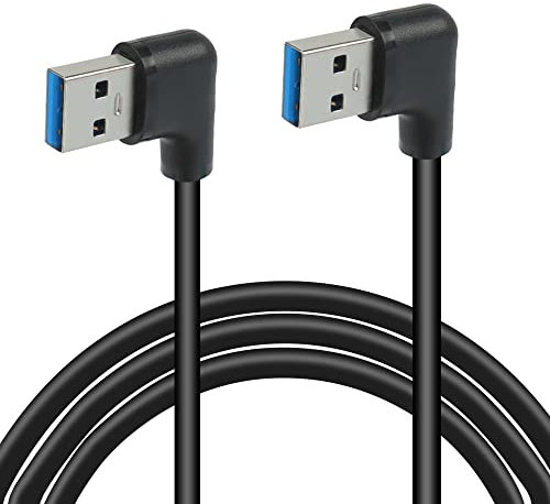 GELRHONR Cable USB a USB, USB 3.0 A a A Cable macho Cable USB de doble extremo Compatible con carcasas de disco duro, reproductor de DVD, Laptop Cool-60CM (Black-left/left)