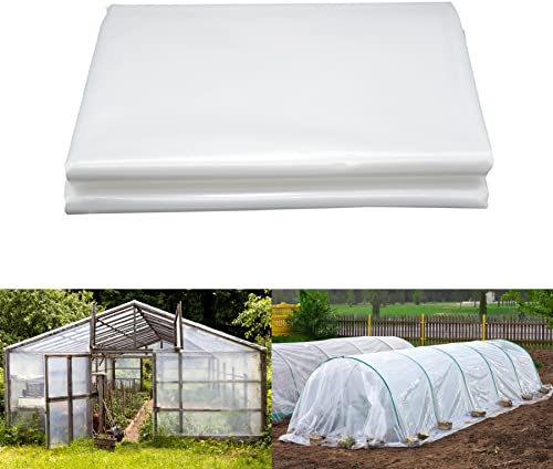 LINSOCLE 2m x 6m Bâche de Serre, Film Polyéthylène de Bonne Qualité, Film de Serre Tunnel pour Couvrir Les Jardin, Légumes und Tomate(100gsm)