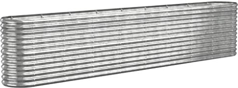 vidaXL Hochbeet Verzinkter Stahl 332x40x68 cm Silbern