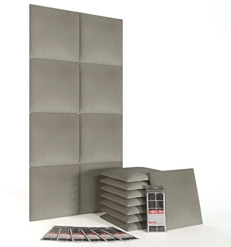 Mollis Wandpaneel 30x30cm - Set von 16 Stück, Kopfteil für Betthaupt, Wohnzimmer, Dekowand, gepolsterte Moderne 3D Dekoration für Schlafzimmer, schallabsorbierende Wandverkleidung, Akustik Wandkissen