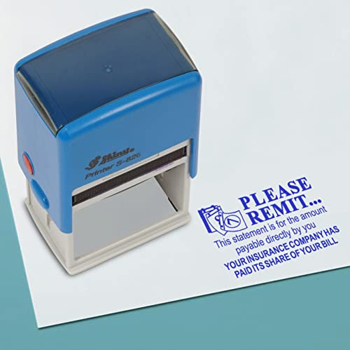 Printtoo Bitte Restbetrag Überweisen Selbstfärbender Stempel Vorgefärbter Bürostempel Home Office Geschäftsausstattung 41 X 24 Mm Blau