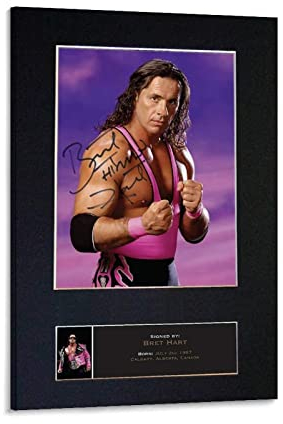 Enartly Foto Auf Leinwand BRET The Hitman HART Wrestler signiert Autogramm montiert Moderne Familie Schlafzimmer Dekor Poster 50x70cm Kein Rahmen