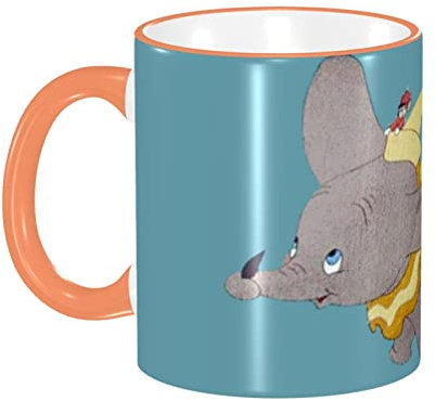 Tasse für Dumbo Kaffeetasse, lustiger Geburtstag oder Weihnachten, Muttergeschenk, 11 oz Kaffeetasse, Keramiktasse mit farbigem Rand