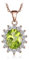 JewelryPalace Oval 2.2ct Echt Peridot Prinzessin Diana Kate Middleton Kette Anhänger, Schmuck Set Grün, Halsketten Damen Silber 925 Collier Edelstein Mädchen, Ketten für Frauen Geschenk Rosegold 45CM