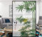 Fensterfolie Selbsthaftend Blickdicht Grüne Pflanze Bambus Sichtschutzfolie Fensterfolie Anti-UV Dekorfolie Statisch Fensteraufkleber für Wohnzimmer Küche Büro (60x200 cm)