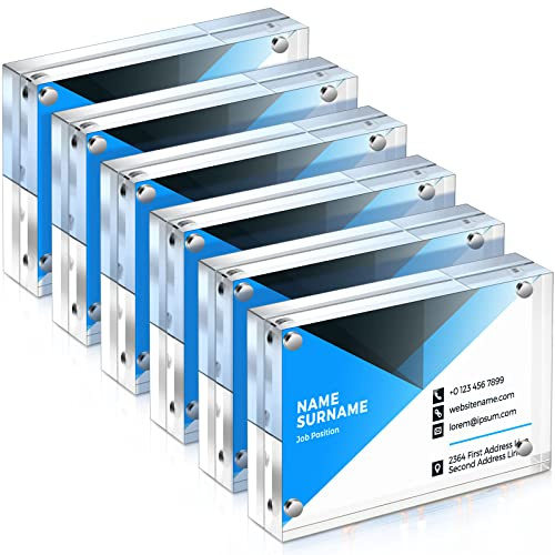 Xuhal 30 Pcs Acrylic Business Card Frame 2.5 x 3.5 Inch Picture Frames