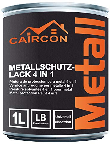 CAIRCON Metallschutzlack 3in1 Rostschutzfarbe Metalllack Außen - Orange 750ml