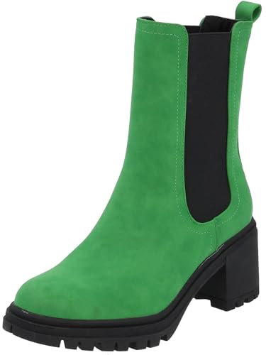 Palado Chelsea Boot Damen Thasos 018-1401 – gefertigt aus hochwertigem Kunstleder – leicht gefüttert für angenehmen Tragekomfort – moderner Look für jede Gelegenheit. GREEN UK6 - EU39