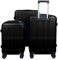 MY TRAVEL BAG Hartschalen-Koffer Reisekoffer ABS Koffer (Handgepäck-Mittel-Groß-Set) 4 Doppel-Rollen Trolley (Schwarz, 3er Set)