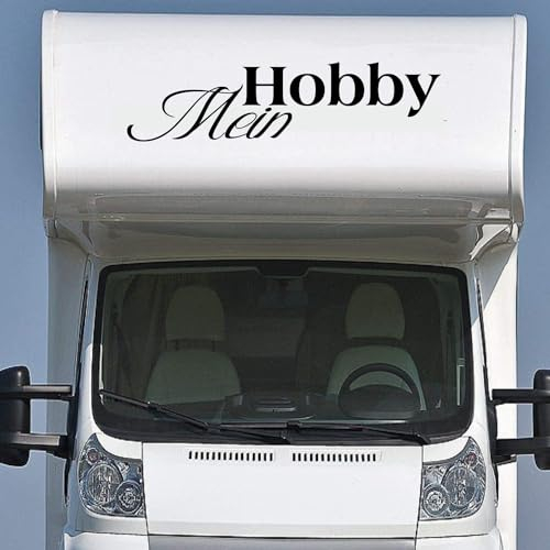 Rakelfix Wohnmobil Wohnwagen Aufkleber Schöner Schriftzug Mein Hobby ca 150cm Typ1 Sticker Camping Urlaub Womi Wowa