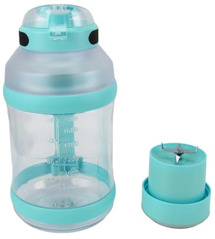 Licuadora Portátil Deportiva, Licuadora Personal 2L para Acampar (Azul verde)