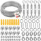 CGBOOM 40M 2MM Garden Wire Rope Kit – 304 Stainless Steel Cable with M5 Turnbuckles, M5 Eye Screws, Rope Clamps, Thimbles & Tools for Fence Wire, Plant Support, Trellis, Outdoor Lights & DIY Projects