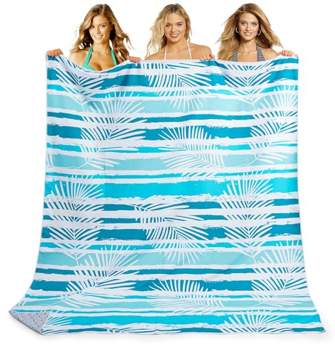 KUOGAS Strandtuch XXL 200x145 cm,Groß Schnelltrocknendes Mikrofaser Handtuch, Sandfrei Badetuch,Stranddecke Damen strandhandtuch