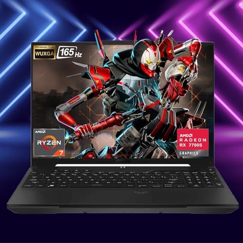 ASUS TUF Ryzen 7 Premium Gaming Laptop da 16, FHD+ 165Hz, AMD Ryzen 7 7735HS (Beats Intel i7-13700H), AMD Radeon RX 7700S (Beats GeForce RTX 4060), RAM DDR5 da 32 GB, SSD da 1 TB, RGB retroilluminato