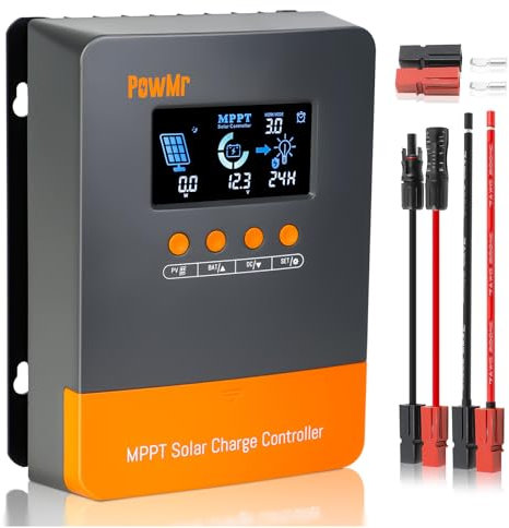 PowMr 60A Solar Laderegler MPPT Solarladeregler 12V 24V 36V 48V Automatisch Identifizierung ，Max PV-Eingangsspannung 160V，Max.DC Ausgangsstrom 30A mit verschiedenen automatischen Schutzfunktionen