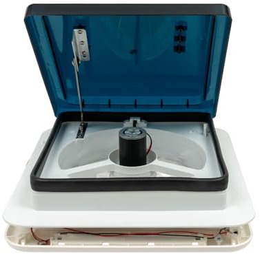 LOYEMAADE Ventilazione per camper e camper, ventilatore da tetto, ventilatore con luce a LED, 30 m³/min, rotazione avanti o indietro