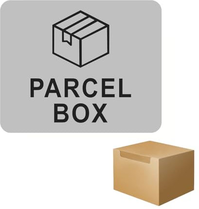 Parcel Box Sign Adhesive Parcel Box Sticker, 11cm x 9cm Parcel Box Sign Waterproof Self, for Postman Accurate Put Delivery, Mailboxes, Parcels, Mail, No Longer Lose The Parcel (Silver)