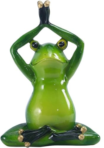 Norhogo Sitzende Dehnung Frosch, Yoga-Frosch, Niedliche Frosch-Figuren, Frosch-Gartenstatue im Freien für Hofornamente und Gartenzubehör, Innen- und Außenbereich Dekorative Skulptur