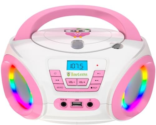 Tunes CD Player Bambini, Radio FM, Batterie Incluse, Regalo Perfetto | Discoteca o Riposino, Costruiti per Durare, Lettore con Altoparlanti, Non Fermare Mai la Musica, Come Sempre - Rosa