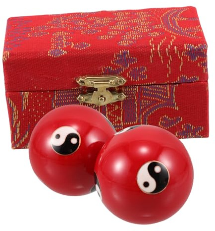 Supvox Handtherapiebälle mit Beruhigendem Klang für Senioren aus Emaille in Geschenkbox und Gelenkfördernder Funktion für Handmassage und Fitness