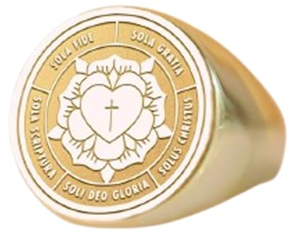925 Sterling Silber Luther Rose | Vergoldeter Ring | Runde Form 15x15mm Siegelringe | Bandgröße US 5-12,5 Avelaibal |LKDR_0685