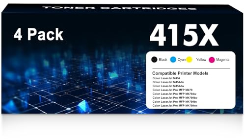 415X 415A M479FDW Toner Kompatibel für HP 415X 415A Multipack für HP Color LaserJet Pro MFP M479fnw M479dw M479fdn M454dw M454dn W2030A W2031A W2032A W2033A W2030X (4er-Pack)