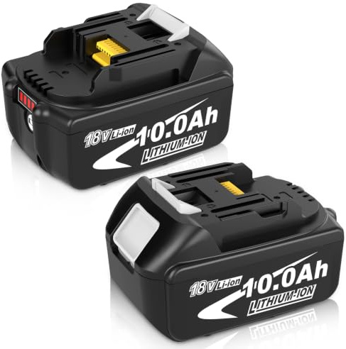 2Stück 10000 mAh Kompatibel mit Makita Akku 18V BL1850 BL1860 BL1840 mit LED Indikator