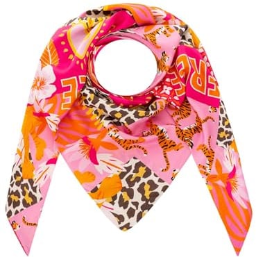 Zwillingsherz Damen Dreieckstuch Schal mit Muster leichter buntes Tuch modisches Accessoire