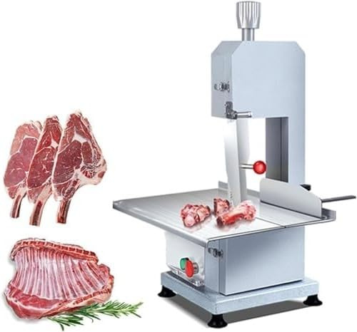 ASerZenith Electric Bone Saw Machine - Commercial Bandsaw for Frozen and Fresh Meat, 750W Slicer for Bone and Meat Cutting